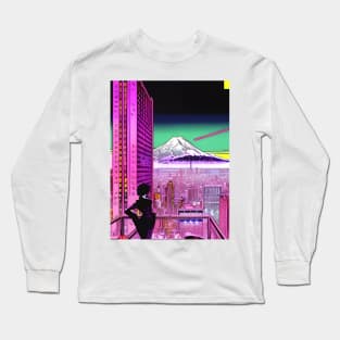 Pin up city in pink Long Sleeve T-Shirt